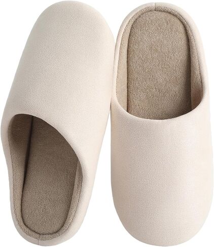 Silent Slippers Comfortable Home Slippers Suede Fabric Soft Bottom Silent Non slip Sole Suitable for Bedroom and Living Room in Saudi Arabia