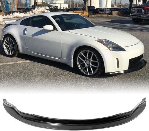 المصد الأمامي للشفة المفسد، متوافق مع 2003-2005 نيسان 350Z، MDA Track Style بولي يوريثين (PU) واقي الفاصل السفلي الأمامي، أسود غير مطلي، قطعة واحدة in Saudi Arabia