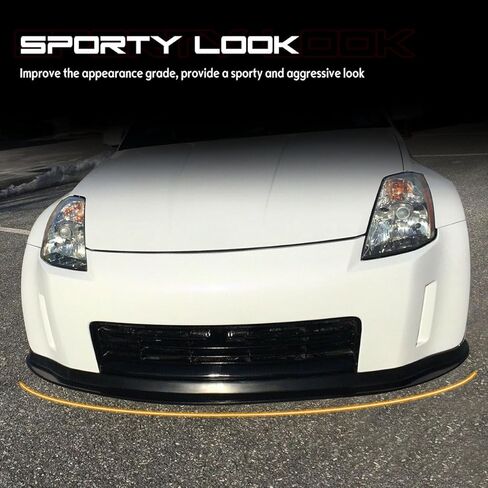 المصد الأمامي للشفة المفسد، متوافق مع 2003-2005 نيسان 350Z، MDA Track Style بولي يوريثين (PU) واقي الفاصل السفلي الأمامي، أسود غير مطلي، قطعة واحدة in Saudi Arabia
