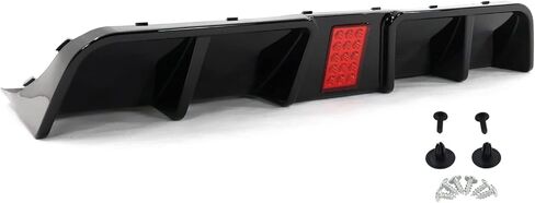 ناشر خلفي مع ضوء LED متوافق مع ناشر خلفي دودج تشالنجر 2015-2023، طقم ناشر ذقن المصد السفلي الخلفي (نمط أسود لامع) in Kuwait