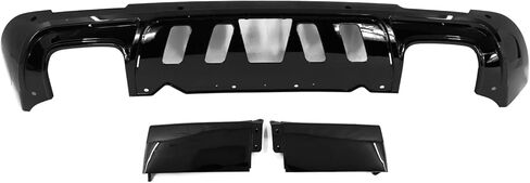 ناشر خلفي مع ضوء LED متوافق مع ناشر خلفي دودج تشالنجر 2015-2023، طقم ناشر ذقن المصد السفلي الخلفي (نمط أسود لامع) in Kuwait