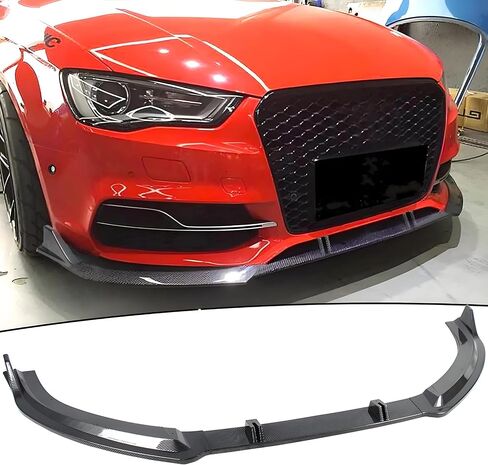 Front Bumper Lip Splitter Spoiler Fit for Audi S3/ A3 Prestige S Line Models 2015 2016 Carbon Fiber Style Coating 3pcs Accessories Air Chin Body Kit in Saudi Arabia