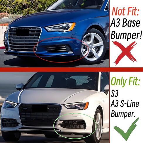 Front Bumper Lip Splitter Spoiler Fit for Audi S3/ A3 Prestige S Line Models 2015 2016 Carbon Fiber Style Coating 3pcs Accessories Air Chin Body Kit in Saudi Arabia