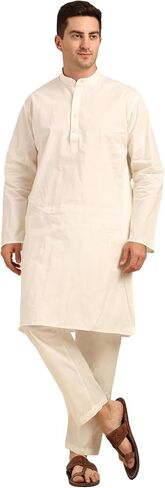 Men's Kurta Pajama Set – Cotton Blend, Ethnic Wear for Festivals, Weddings, and Celebrations – Cream Color in Saudi Arabia