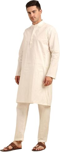 Men's Kurta Pajama Set – Cotton Blend, Ethnic Wear for Festivals, Weddings, and Celebrations – Cream Color in Saudi Arabia