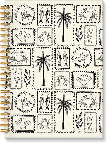 ROXMART Blue Beach Glitter Spiral Notebook, Coastal Ocean Journal, Tropical Marine Biology Hardcover Notebook Journal for Writing Note Taking, Beach Lover Gifts for Women, 5.5x8.3 Inch in Saudi Arabia