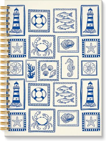 ROXMART Blue Beach Glitter Spiral Notebook, Coastal Ocean Journal, Tropical Marine Biology Hardcover Notebook Journal for Writing Note Taking, Beach Lover Gifts for Women, 5.5x8.3 Inch in Saudi Arabia