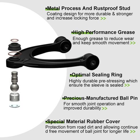 SCITOO 10 قطعة طقم تعليق ذراع التحكم العلوي السفلي، قضيب ربط نهاية قضيب Sway مناسب 2007-2014 Escalade 2007-2013 لـ Chevy Avalanche Silverado 1500 Suburban 1500 Tahoe لـ GMC Sierra 1500 Yukon in Kuwait