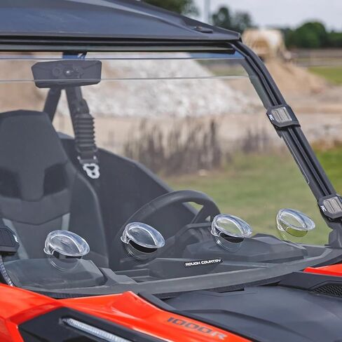 زجاج أمامي كامل بفتحات تهوية من Rough Country لسيارة Can-Am Maverick Sport 1000R - مقاوم للخدش 1/4 بوصة من البولي كربونات، أقوى 250 مرة من الزجاج in Saudi Arabia