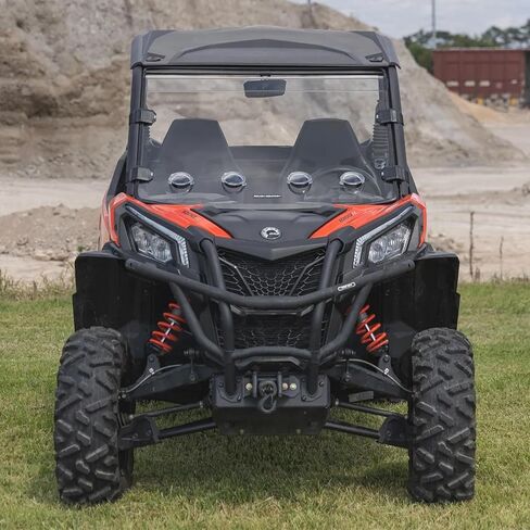 زجاج أمامي كامل بفتحات تهوية من Rough Country لسيارة Can-Am Maverick Sport 1000R - مقاوم للخدش 1/4 بوصة من البولي كربونات، أقوى 250 مرة من الزجاج in Saudi Arabia