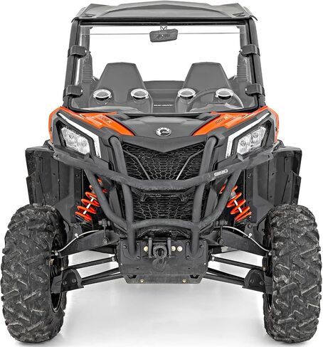 زجاج أمامي كامل بفتحات تهوية من Rough Country لسيارة Can-Am Maverick Sport 1000R - مقاوم للخدش 1/4 بوصة من البولي كربونات، أقوى 250 مرة من الزجاج in Saudi Arabia