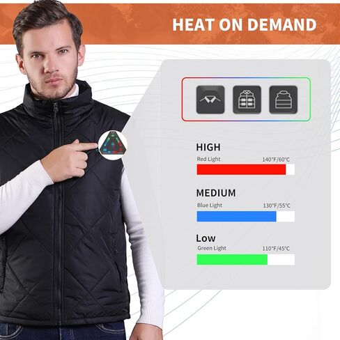 Heated Vest for Men Lightweight Quilted Heating Jacket Smart Electric Heated Vest for Winter Outdoor Warming in Kuwait