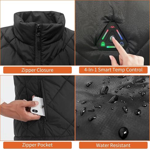 Heated Vest for Men Lightweight Quilted Heating Jacket Smart Electric Heated Vest for Winter Outdoor Warming in Kuwait