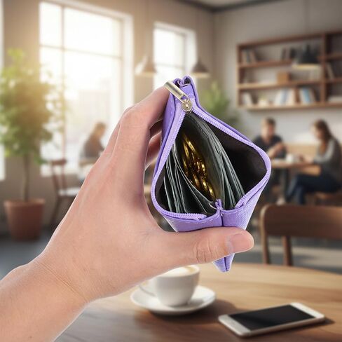 محفظة عملات معدنية بسحاب من TIESOME 4 قطع، محفظة جلدية بسحاب للعملات المعدنية للرجال والنساء، حقيبة عملات صغيرة محمولة، محفظة جيب للعملات المعدنية الصغيرة، حامل تغيير صغير الحجم in Saudi Arabia