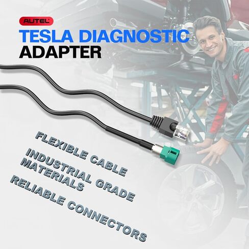كابل خدمة تشخيص تيسلا الأصلي من Autel لطراز Tesla X وModel S، تنشيط وضع المصنع، تشخيص النظام، ماسح ضوئي للعمل MaxiSys Ultra، Elite II PRO، MS909، MS908S PRO II، MK908 PRO II in Saudi Arabia