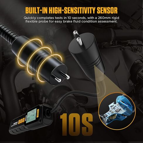 AUTOOL AS501 Brake Fluid Tester, Digital Brake Fluid Moisture Tester with 1.8'' HD Display, DOT 3/4/5/5.1 Brake Fluid Tester, Stainless Steel Probe, Fast & Accurate Detection in Saudi Arabia