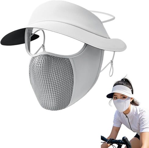 Unisex Sun Protection Full Face Mask, UPF 50+ UV Protection Face Cover with Wide Cap Brim, Breathable Face Cover Hat in Kuwait