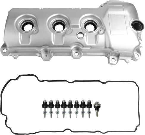 غطاء صمام المحرك الألومنيوم الجانب الأيسر متوافق مع 2007-2012 Ford Edge Flex Fusion Taurus X Lincoln MKS MKT MKX MKZ Mercury Milan Sable 3.5L استبدال 7T4Z6582E in Saudi Arabia