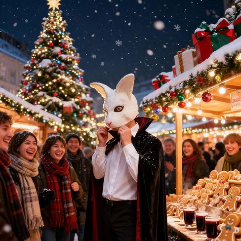 White Rabbit Head Mask, Cute Hare Half Face Masks for Adults Masquerade Animal Cosplay Costume Dress Up Party Props in Saudi Arabia