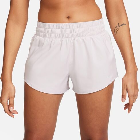 شورت Nike One للسيدات Dri-FIT متوسط ​​الارتفاع 3 بوصة ببطانة قصيرة (بنفسجي بلاتيني، DX6010-019) مقاس كبير in Saudi Arabia