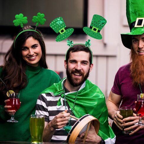 عصابات رأس Motiloo 12 قطعة لعيد القديس باتريك - عصابة رأس Leprechaun - أخضر شامروك - هدايا حفلات عيد القديس باتريك in Kuwait
