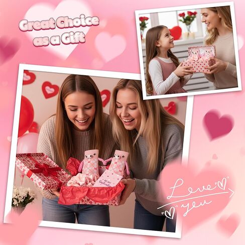 R HORSE 8 Packs Galentine's Day Pink Gift - Valentine’s Day Party Supplies for Women Includes Magnetic Holding Hands Socks Scrunchies Greeting Cards for Happy Galentine's Day Party Favors Gifts in Saudi Arabia