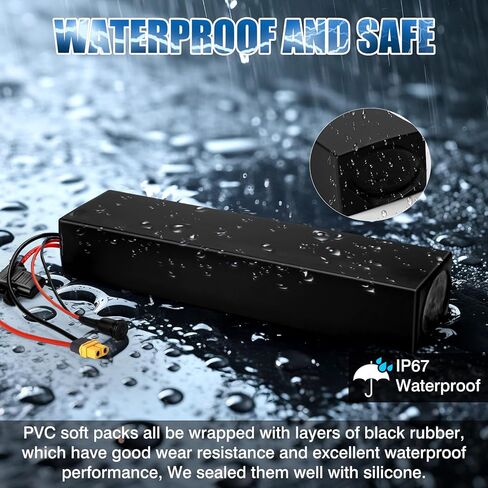36V 10.6Ah Lithium Battery, Built-in 30A BMS, with 2A Charger, XT60 Connector, Compatible with 250W-1000W Motor, Universal Power Pack Rechargeable Batteries for Ebike, Motorcycles, Scooter, Tricycle in Saudi Arabia