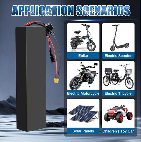 36V 10.6Ah Lithium Battery, Built-in 30A BMS, with 2A Charger, XT60 Connector, Compatible with 250W-1000W Motor, Universal Power Pack Rechargeable Batteries for Ebike, Motorcycles, Scooter, Tricycle in Saudi Arabia
