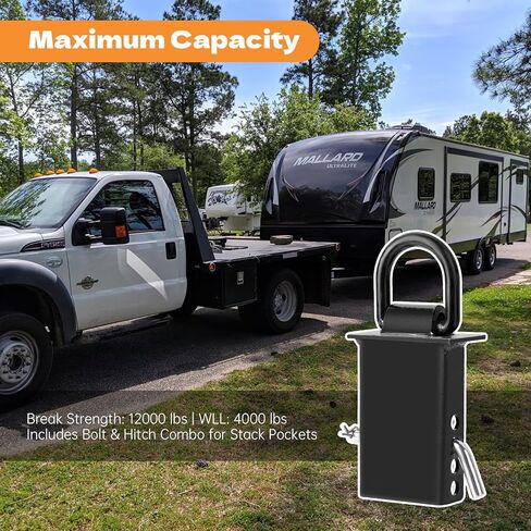 حلقات على شكل حرف D للجيب للمقطورة، مرساة للخدمة الشاقة بوزن 12.000 رطل على شكل حرف D مع دبوس ربط 1/2 بوصة، وأشرطة سقاطة 4 قطع، لسرير الشاحنة، والمقطورة، والجرار in Kuwait