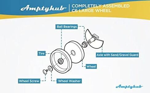 Large Wheel Complete with Tire Bearings Replacement for Zodiac Polaris 280 in Kuwait