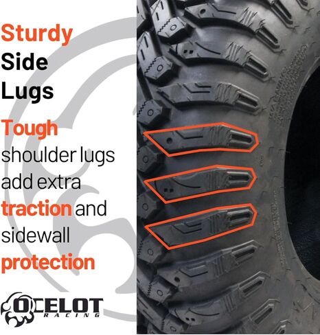 إطار Ocelot Ohanzee ATV/UTV مقاس 32x10R-14 عالي الأداء لركوب جميع التضاريس، هيكل شعاعي متين 8 طبقات ونمط مداس غير اتجاهي مع عروات سميكة للطرق الوعرة والظروف in Saudi Arabia
