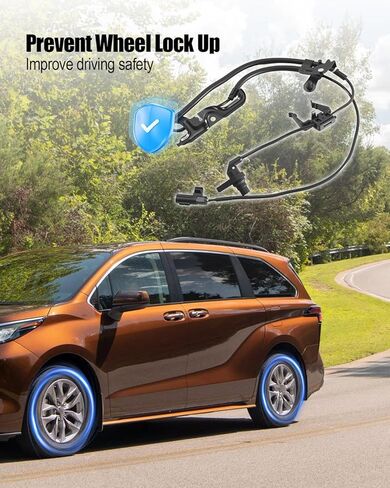 Front Left and Right ABS Wheel Speed Sensor Fit for Toyota Sienna 2011-2020 Replace 8954208040 8954208050 ALS2370 ALS2368 8954308040 8954308050, Skid Control Sensor Wire, 2PCS in Kuwait