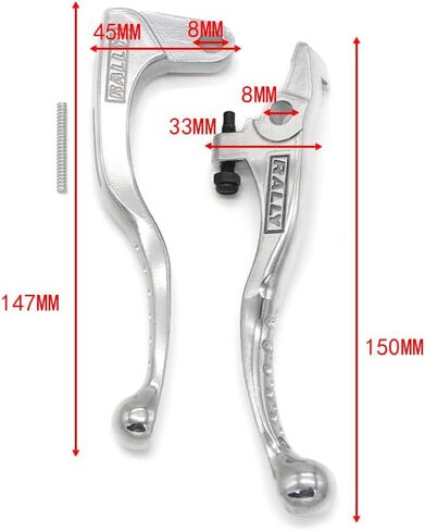 Motorcycle Brake Lever, Alloy Steel, Silver, 1.96" x 5.9" for Suzuki DR-Z250 (2002-2007), DR-Z400 (2001-2008), DR250 (1991-2000), DR350 (1991-1999), TSR125, TSR200 in Saudi Arabia