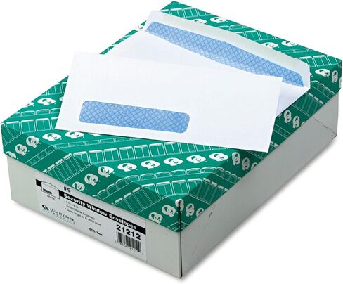 Quality Park Security Tint Window Envelope, #9, Commercial Flap, Gummed Closure, 3.88 x 8.88, White, 500/Box in Saudi Arabia