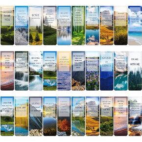 30 Pieces Christian Magnetic Bookmarks Bible Magnetic Bookmarks with Full Scripture Inspirational Magnetic Bookmarks for Women Men Religious Gifts Students Teachers Book Lovers(Novel Pattern)