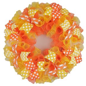 Bright Summer Wreath | Orange Spring Wreath | Yellow Outdoor Mesh Wreath