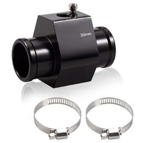 LEONTOOL الألومنيوم درجة حرارة الماء مشترك الأنابيب موصل 32mm 1-1 / 4 "المشعاع خرطوم الاستشعار محول قياس مع 2 خرطوم المشابك درجة حرارة الماء متر قياس الأنابيب المشتركة محول استشعار درجة الحرارة
