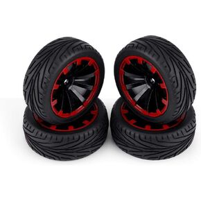 4pcs RC Tires, Off-Road Vehicle Wheel Rims RC Crawler Tyre Rubber Tire Wheels for RC 1:10 Car Part(10 Holes) Model Car Accessories Brushless Motor and Esc Brushless Motor and Esc