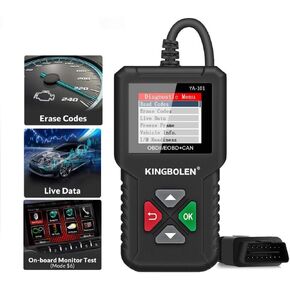 KINGBOLEN OBD2 Scanner,Code Reader Automotive Engine Light Check Scan Tool Checks O2 Sensor and EVAP Systems with Full OBD2 Functions,Supports Mode6 with DTC Lookup, All 10 Modes of obd2. Black