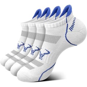 BULLIANT Men's Ankle Socks 4Pairs-Athletic Running Socks Cushioned No Show Breathable-Arch Support