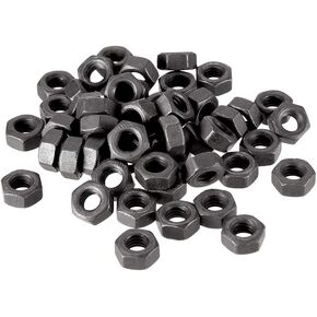 uxcell Hex Nuts, M6x1mm Metric Coarse Thread Hexagon Nut, Carbon Steel, Pack of 50 (Black)