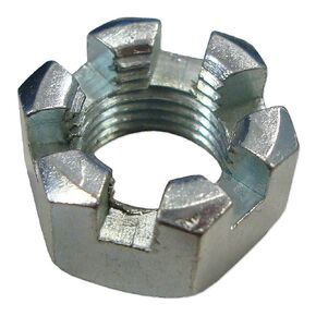 (1) 1-14 Slotted Hex Castle Nut Zinc Plated 1" x 14 Fine Thread 1 inch fine - Durable and Sturdy, Good Holding Power in Different Materials