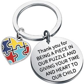 TGBJE Autism Teacher Gift Autism Teacher Keychain Autism Awareness Gift SPED Teacher Gift Autism Teacher Appreciation Gift