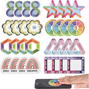 32 Pcs Anxiety Sensory Strips, Reusable Textured Sensory Calm Stickers, Anti Stress Adhesive Tactile Rough Sensory Strips Anxiety Relief for Adults Teens Desk School Classroom