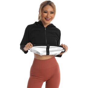 Vigorix Sauna Suit for Weight Loss Sweat Suits for Women Slimming Body Shaper Workout Sauna Jacket Tops Long Sleeve