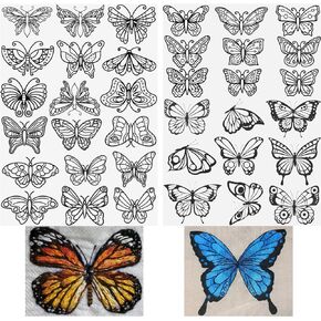 rejopfad Stick and Stitch Embroidery Paper Water Soluble Stabilizer for Embroidery, Self Adhesive Embroidery Stabilizers Water Soluble Paper with Flower Patterns for Embroidery (54 Flowers)