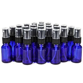 Vivaplex, 24, Cobalt Blue, 15 ml (1/2 oz) Glass Bottles, with Black Fine Mist Sprayer's