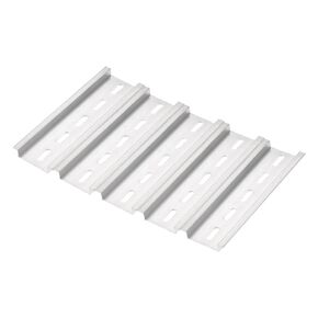 MECCANIXITY DIN Rail Slotted Aluminum Mounting Guide 500mm Long 35mm Wide 7.5mm High Silver Tone Pack of 5
