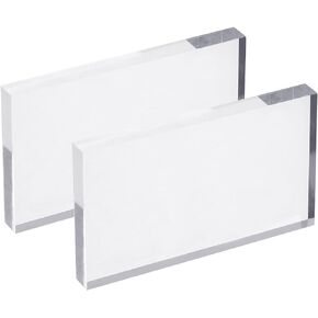 PATIKIL Acrylic Stamp Block, 2 Pack Clear Stamping Blocks with Grid Lines Decorative Mounting Blocks Set Rectangle for Scrapbooking DIY Crafts Card Making