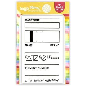 Waffle Flower Swatch Stamp Set - 1.62" x 2.52" Approx. Swatch Size - Photopolymer Clear Stamp for Color, Pigment and Ink Studies - Great for Watercolors and Mixed Media.